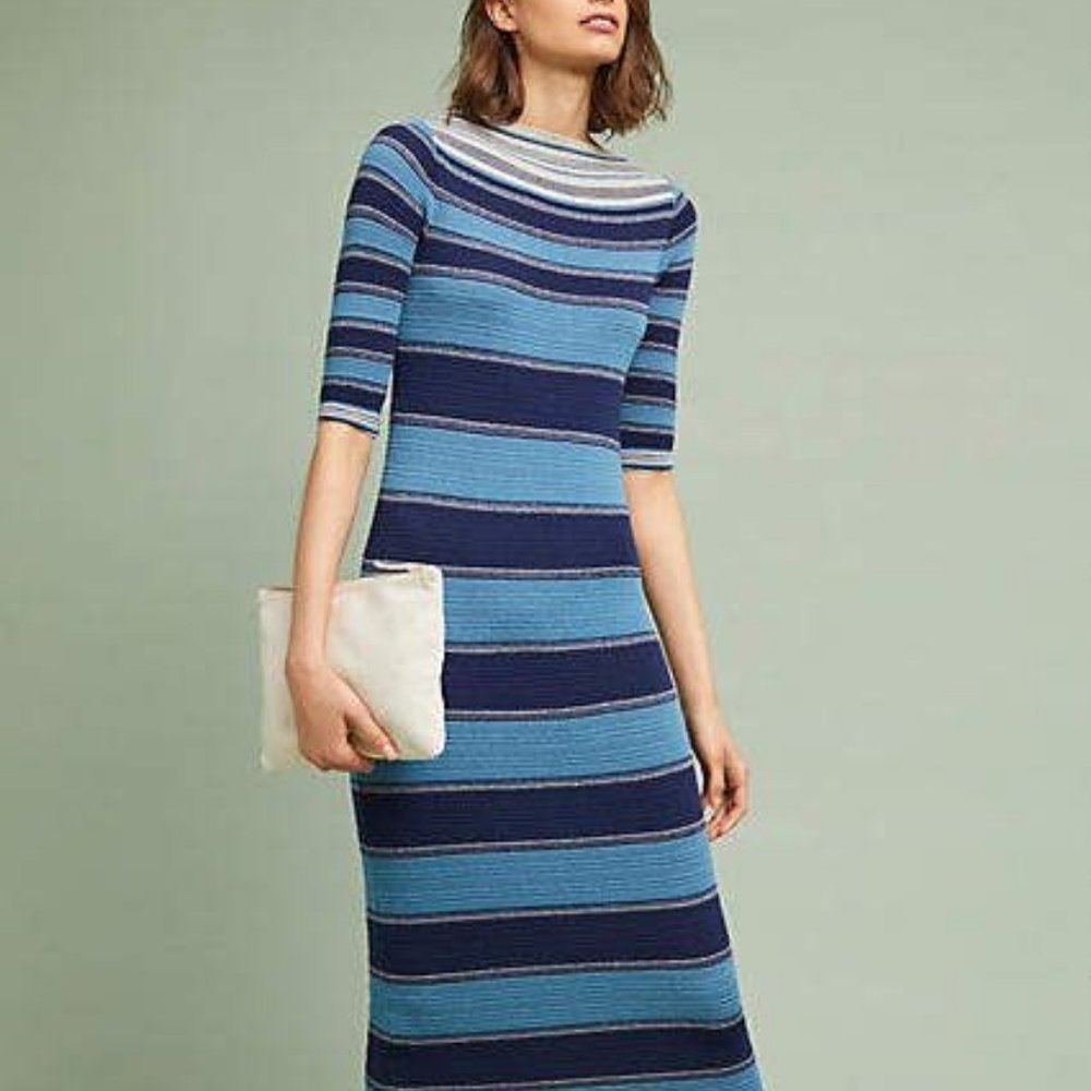 Anthropologie M.i.h. Jeans Gatineau Blue Striped Maxi Dress